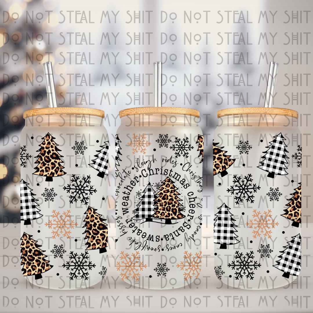 Christmas Thoughts Dark Glass Can