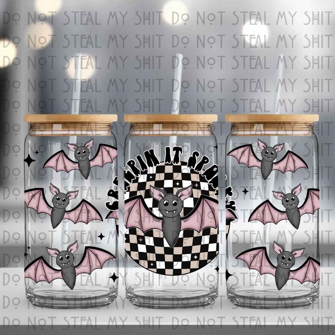 Creepin It Spooky Glass Can