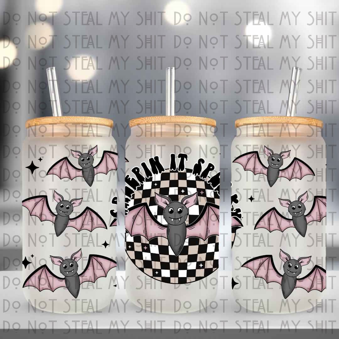 Creepin It Spooky Glass Can