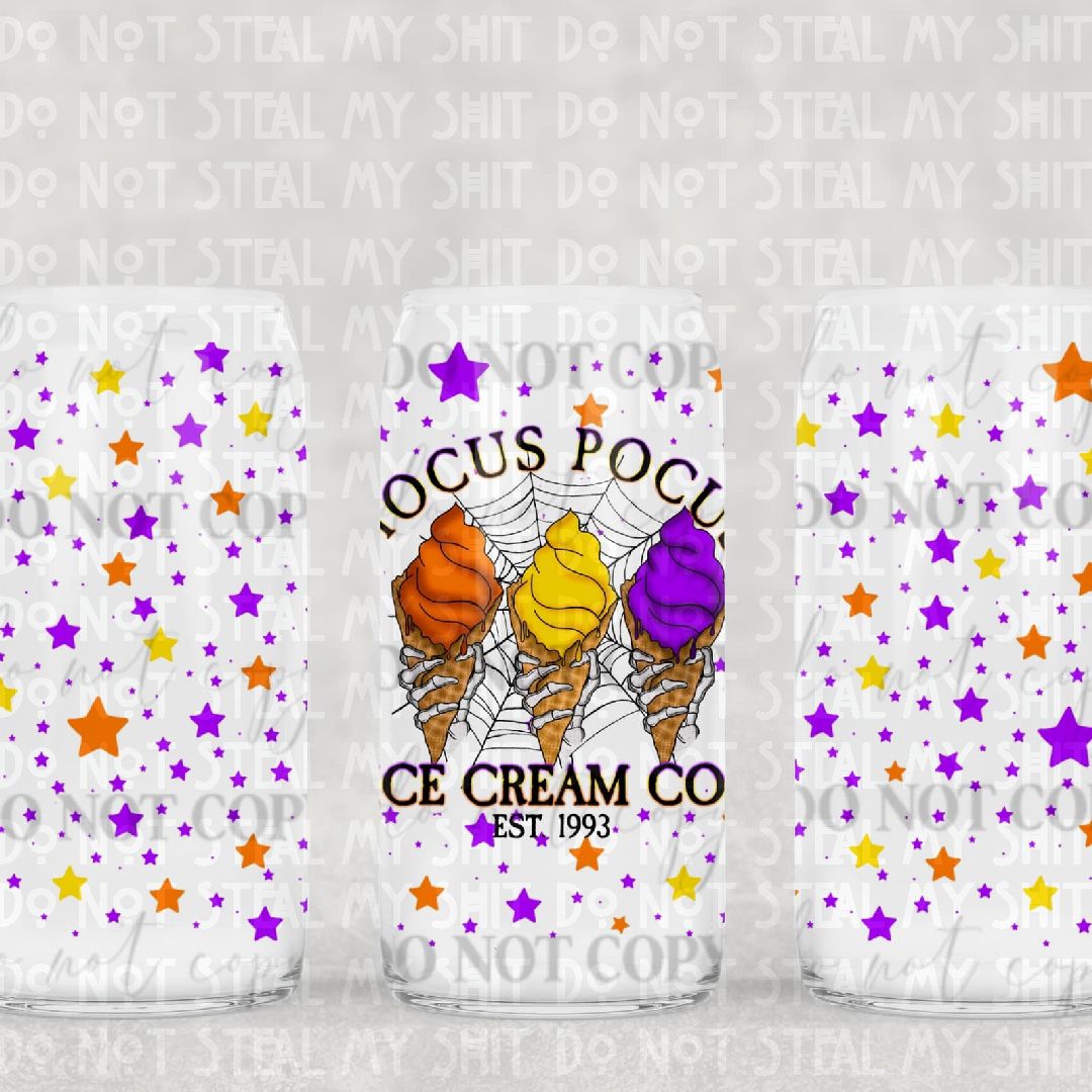 HP Ice Cream Co Glass Can
