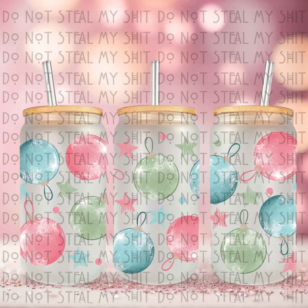 Pastel Ornaments Glass Can