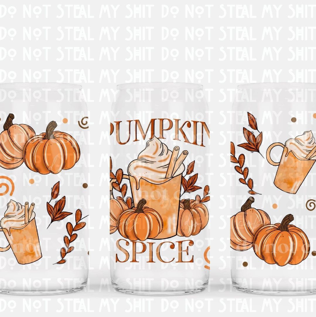Pumpkin Spice Glass Can