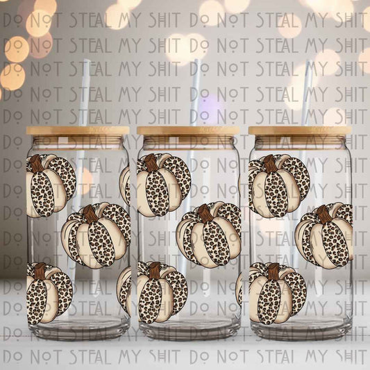 Cheetah Pumpkins Glass Can