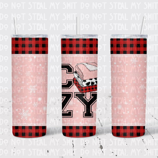 Cozy Blanket Plaid Red Tumbler