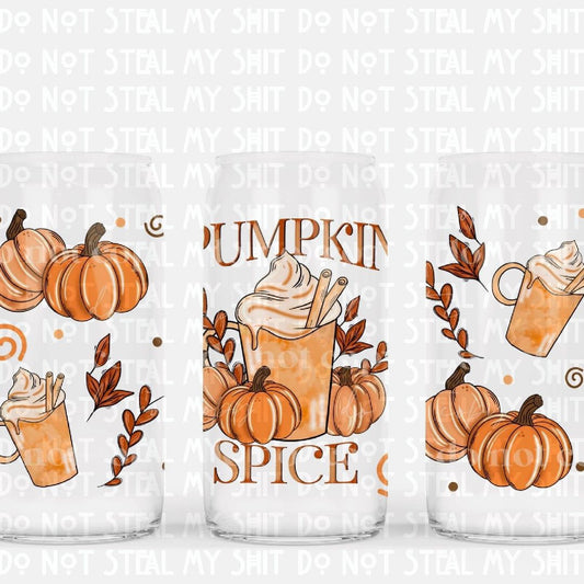 Pumpkin Spice Glass Can