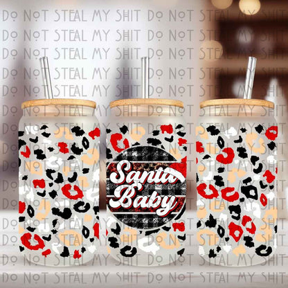 Santa Baby Glass Can