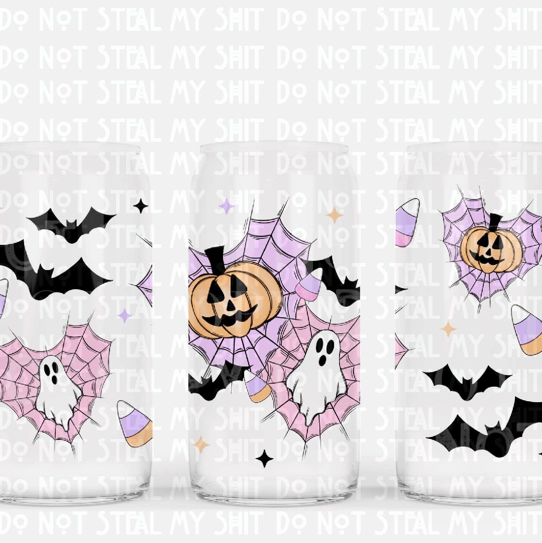Spooky Hearts Glass Can