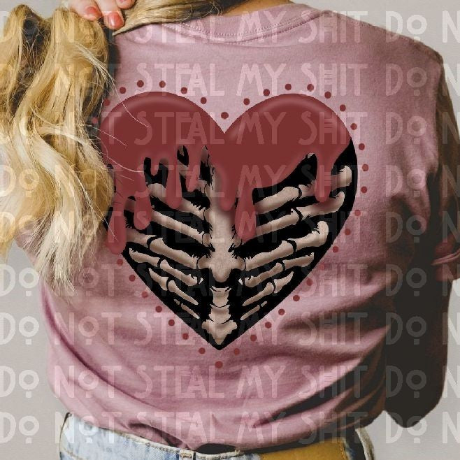 Drippy Ribcage Hearts Ruby Rave
