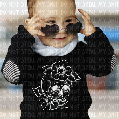 Friday the 13th Floral Skull Ruby Rave