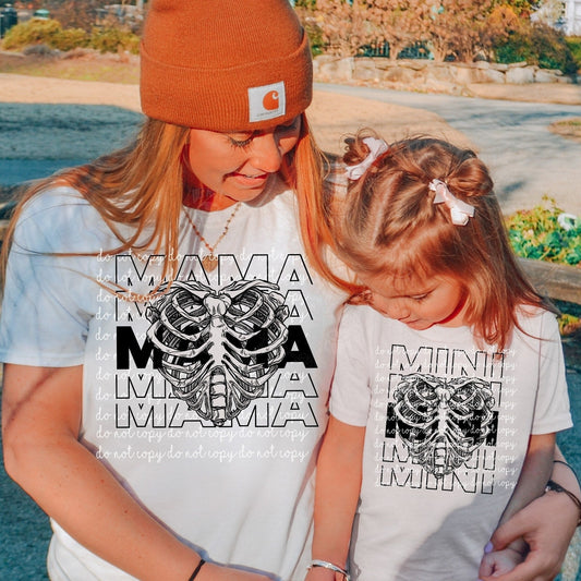 Mama and Mini Ribcage Hearts Ruby Rave
